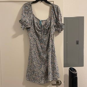 Shein Tie Bust Floral Mini Dress